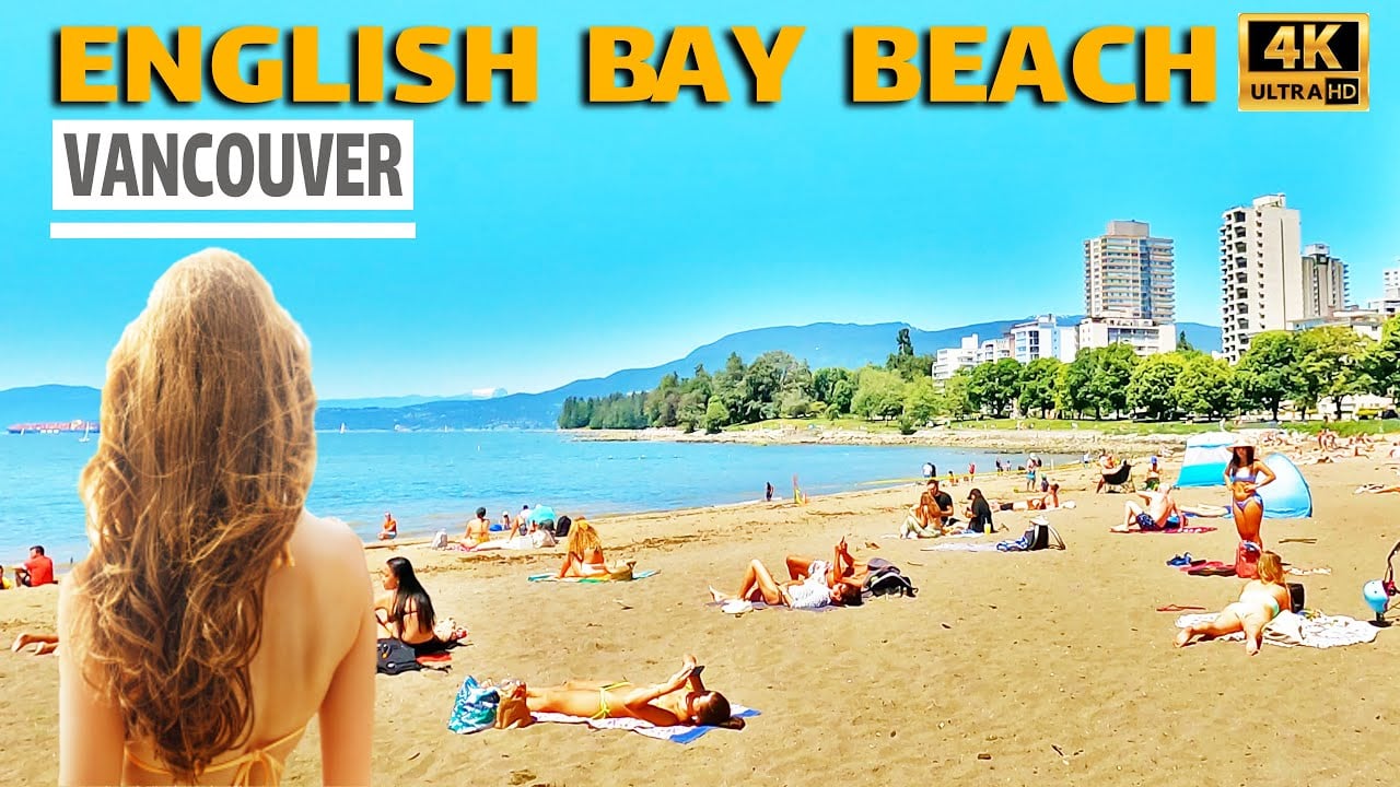 🇨🇦 ☀️🏖️Vancouver Summer Walk - ☀️🏖️ Sunset Beach, English Bay Beach -【4K 60fps】