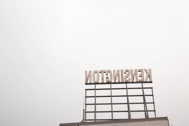 Kensington Market signage against clear sky.