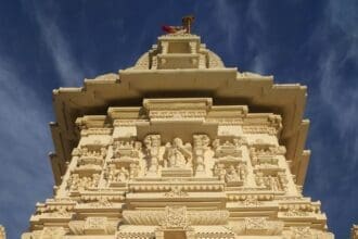 Intricate Hindu temple architecture in Toronto.